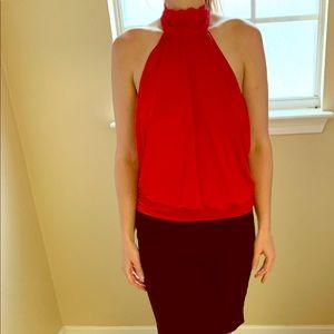 Bebe red choker halter top